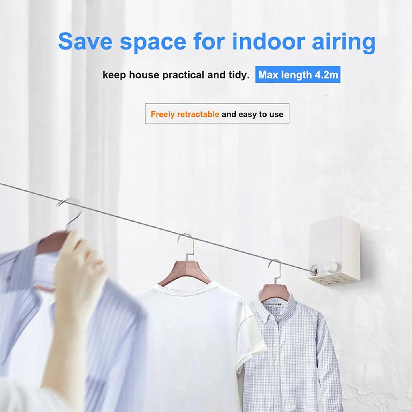 Retractable Indoor Clothes Drying Rack (4,2M)